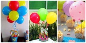 centro de mesa con globos fiesta infantil