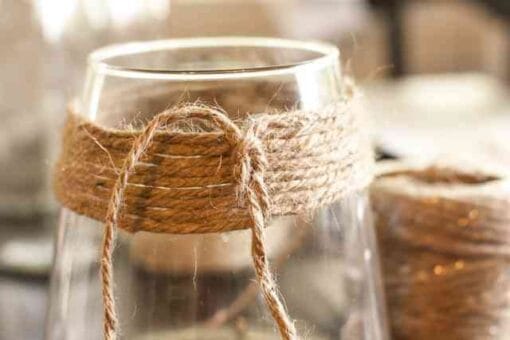 Decorar florero con Yute 4 jarrones