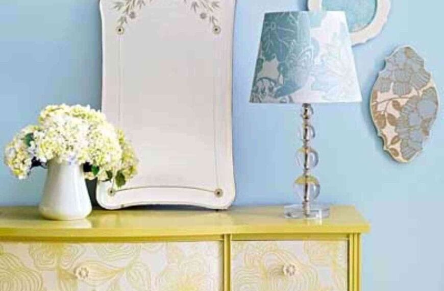 decorar una cajonera con papel pintado