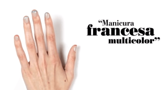 manicura francesa multicolor