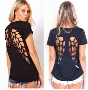 DIY enueva tu camiseta con alas en la espalda