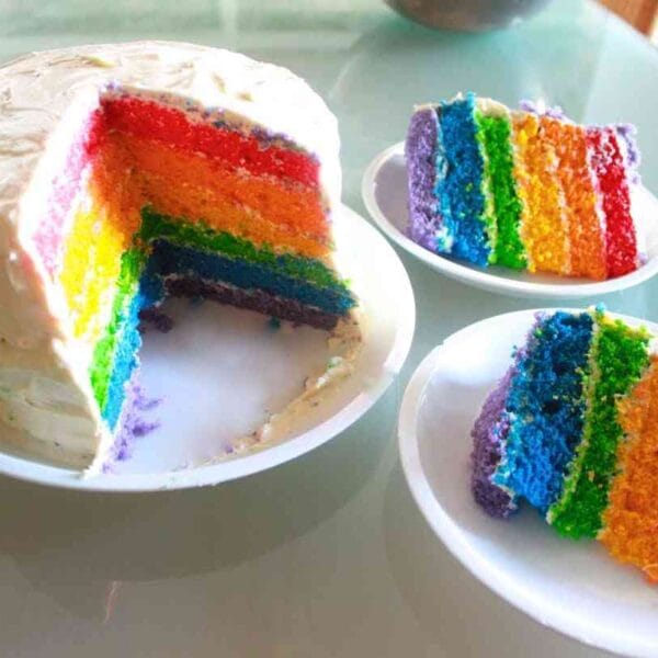 Cómo hacer una tarta arcoiris