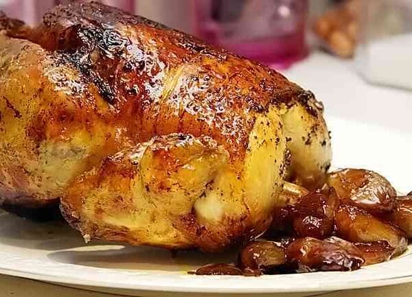 Comidas navideñas, pularda asada