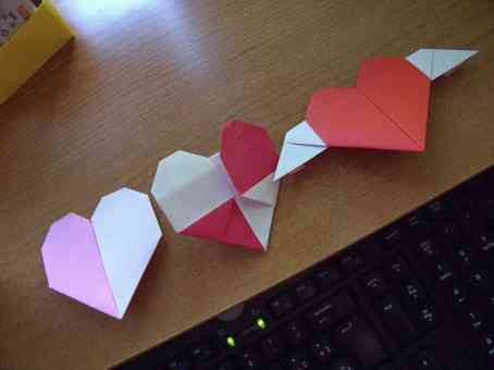 corazones de papel