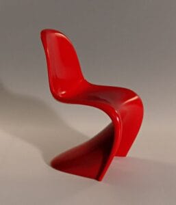silla de diseño en color roja
