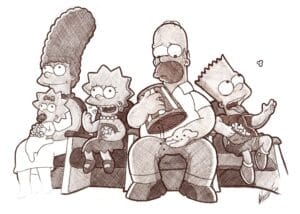 la familia simpsons al completo