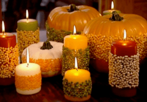 Decorar con frutas y velas