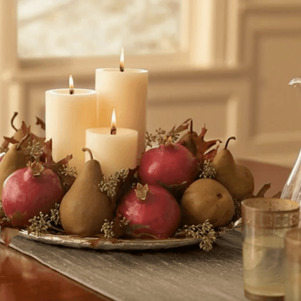 Decorar con frutas y velas