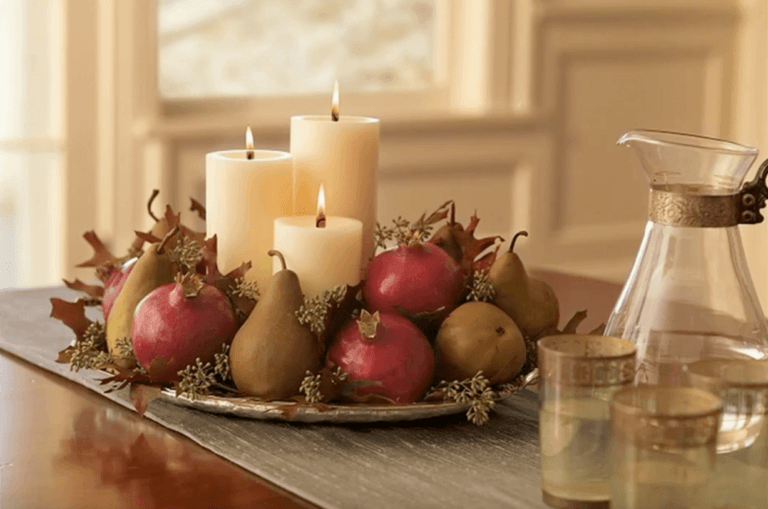Decorar con frutas y velas