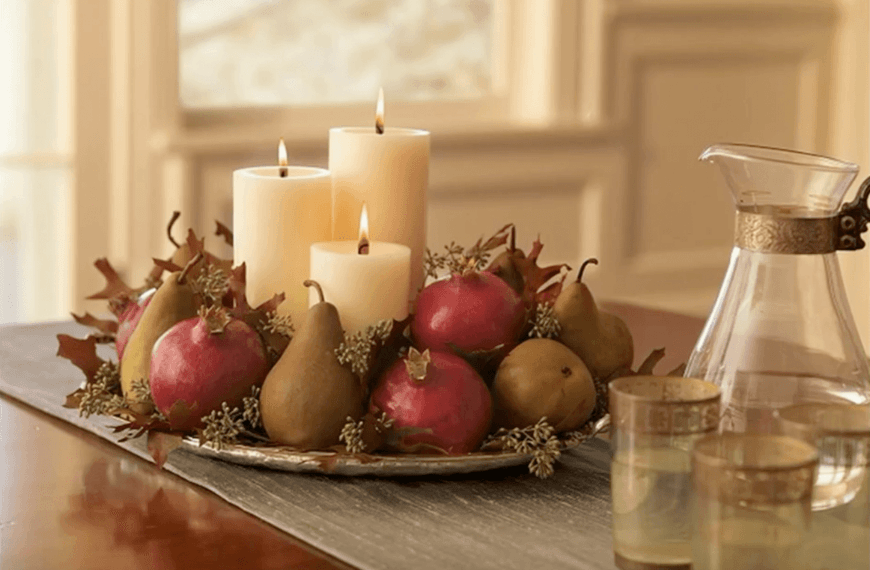Decorar con frutas y velas