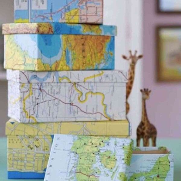 forrar cajas con papel