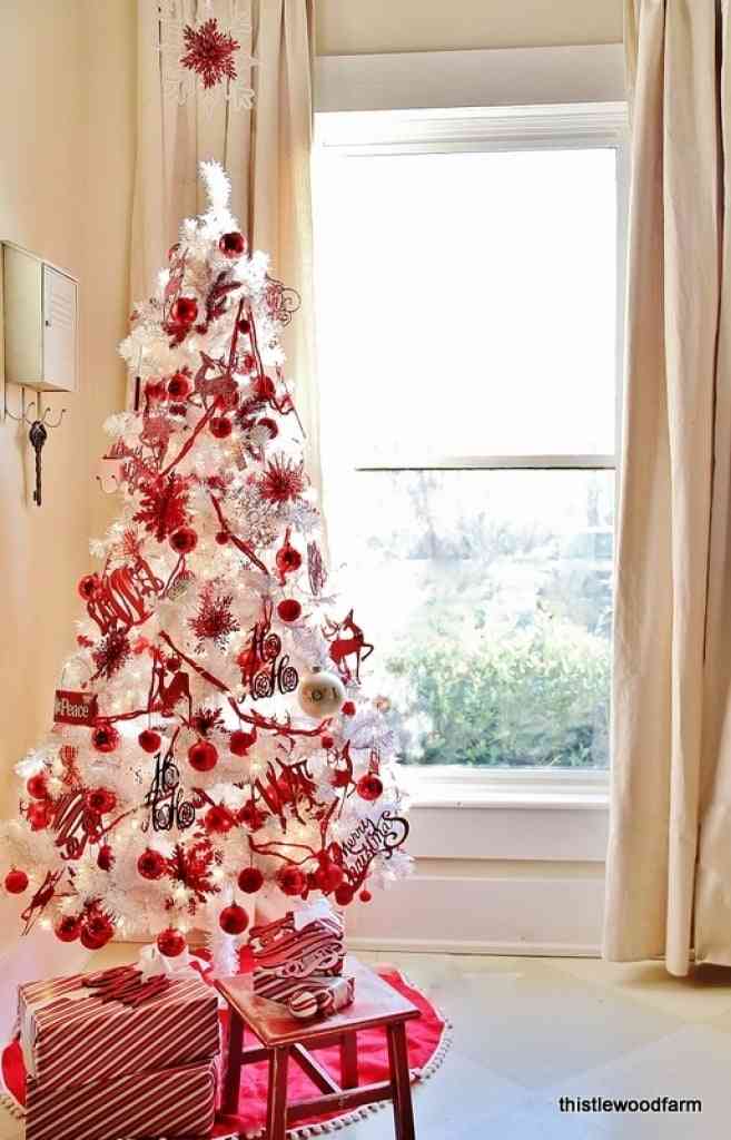 árbol navideño blanco