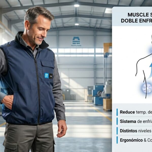 Healthy Suits revoluciona la seguridad laboral frente al calor extremo con el nuevo chaleco Muscle Suit Cool Vest